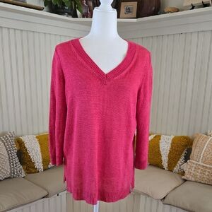 EUC Talbots Pink Linen Sweater Size Large